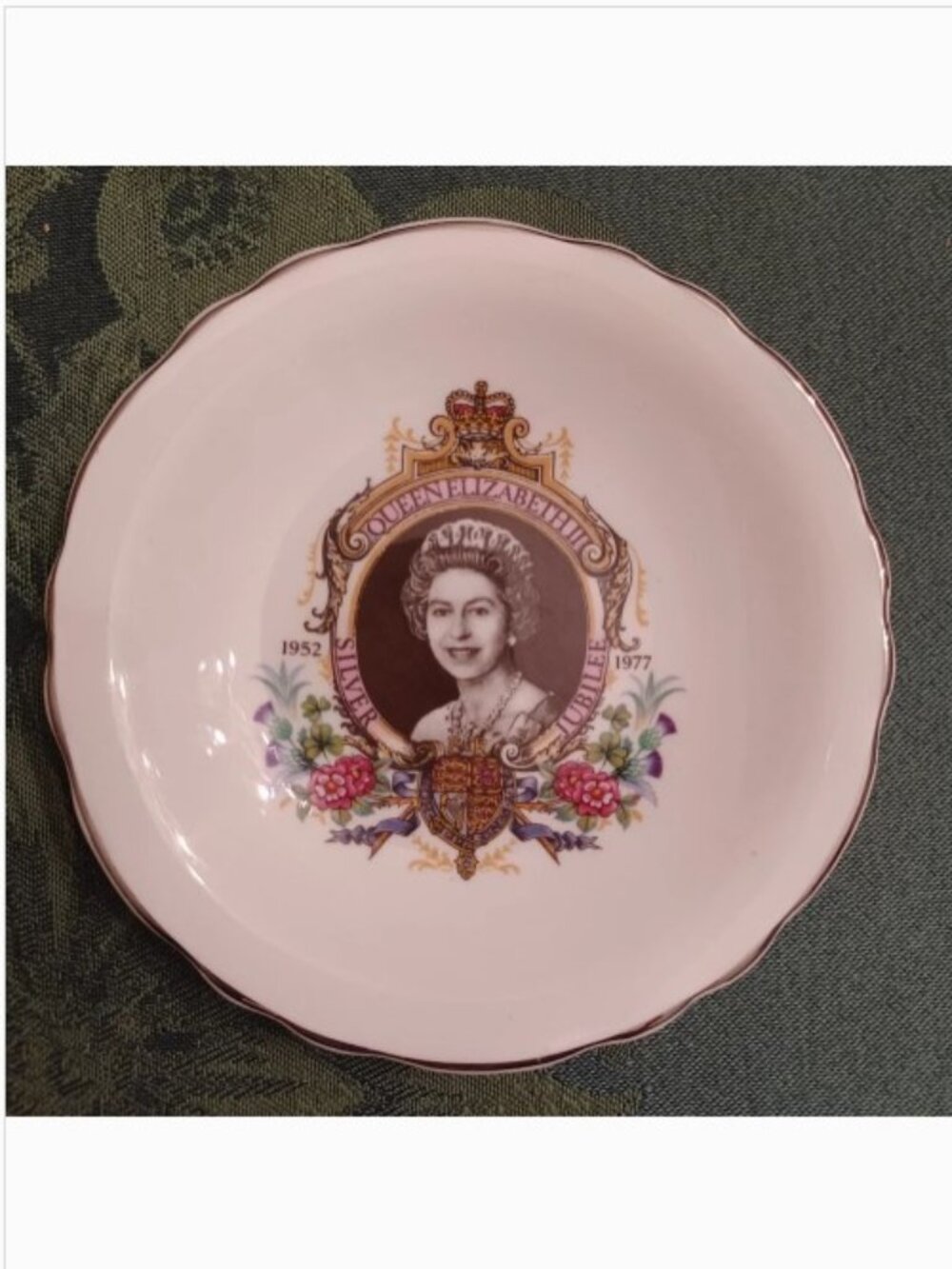 Queen Elizabeth Silver Jubilee Commemorative Royal Grafton Trinket Plate